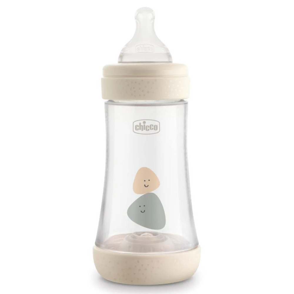 Пляшечка пластикова 240 мл Chicco PERFECT 5 Бежева 2m+ (8058664122042)