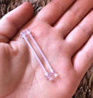 Сережки для пірсингу 1 шт., штанга довга 34 мм, індастріал, біопласт, фото 2