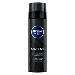 Гель для гоління чорний Ultra Nivea Men з активним вугіллям, 200 мл