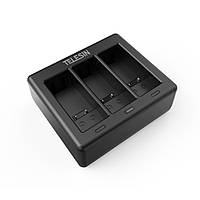Зарядное устройство тройное для GoPro 9,10,11,12 Black "Telesin"