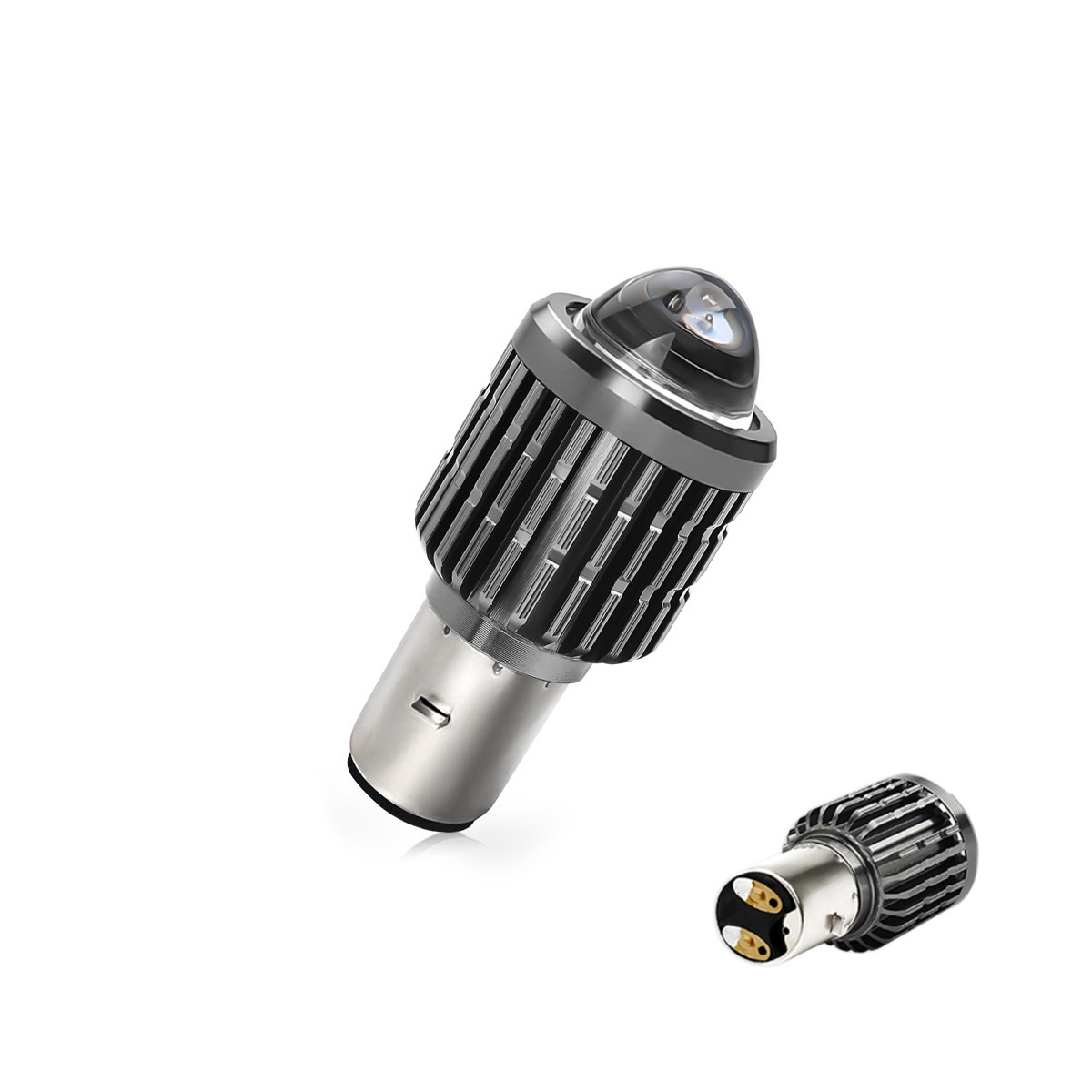 Лампа фари світлодіодна ВА20d 12-24 V  (діод CREE) з лінзою, фото 1