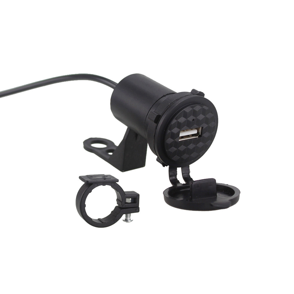 USB-розетка А60H з кріпленням на трубу (12-24 В, 1 USB, 1.5 А, з кришкою, з червоною підсвіткою), фото 1