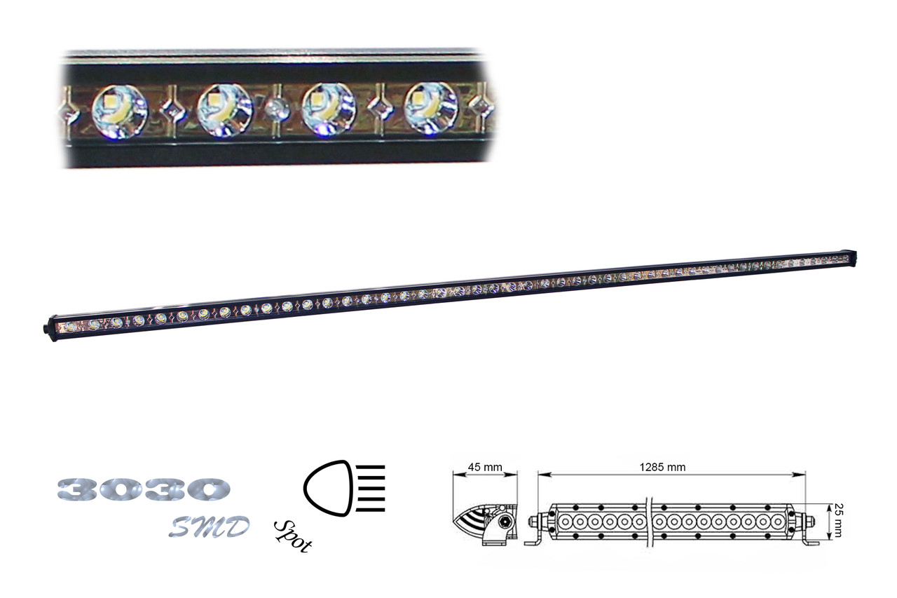 Фара робочого світла однорядна EL-144W 48 світлодіодів 3030 спрямоване світло (SPOT), фото 1