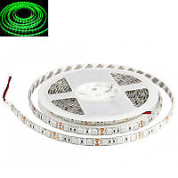 Гнучка світлодіодна стрічка 12V 5М 300 SMD 5050 вологостійка зелена (біла основа)