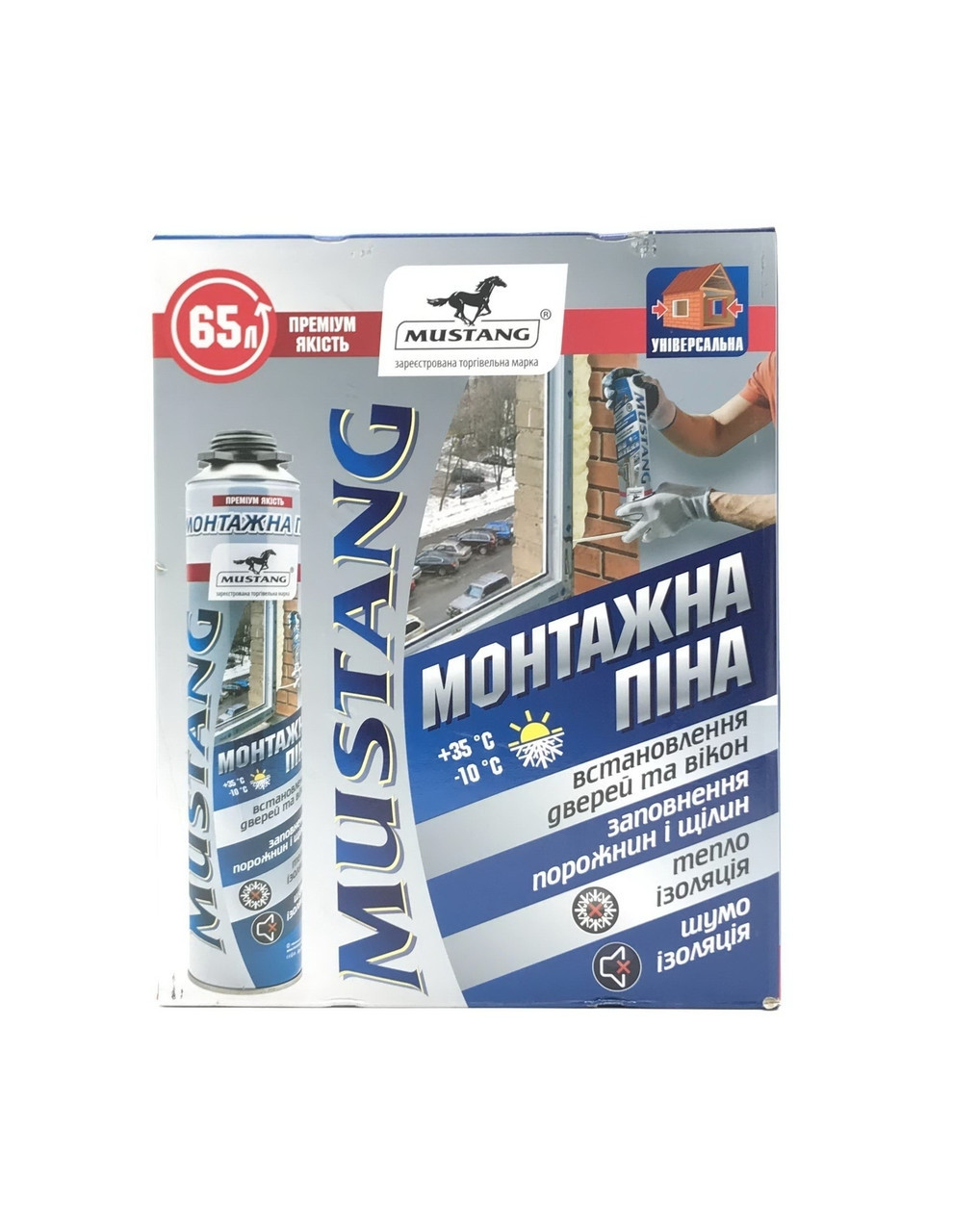 Пена монтажная (Упаковка 12 баллонов) Mustang профи 850ml 65л. всесезонная (PUF55_BOX12) - фото 5 - id-p1452537814