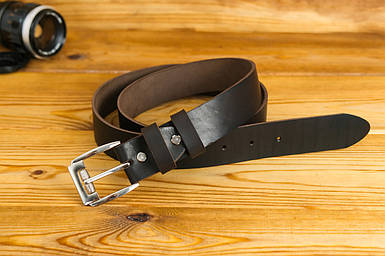 Пояс під джинси з натуральної шкіри колір Кава, пряжка №4