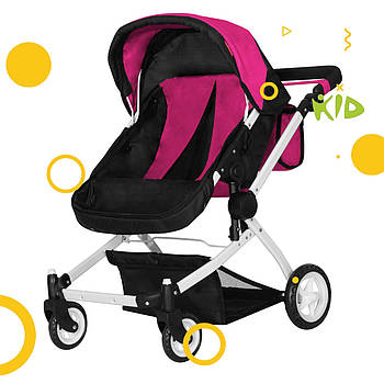 Коляска для ляльок для двійні Carrello Connect 9651A Hot Pink Рожевий