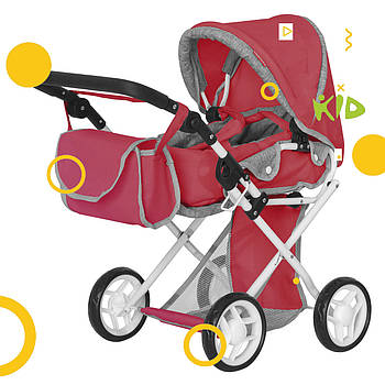 Коляска для ляльок із сумкою Carrello Unica 9346 Red Червоний