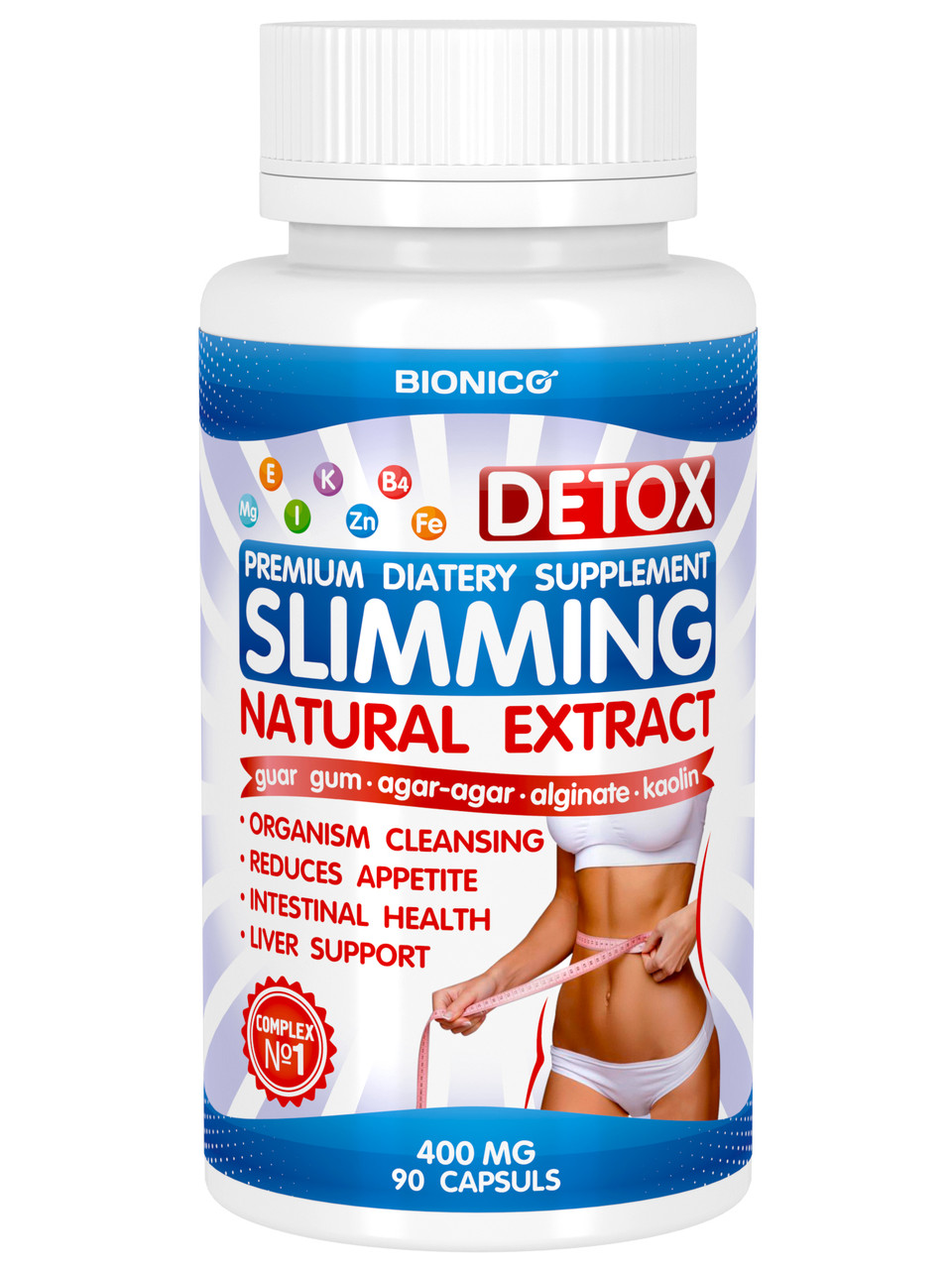 Капсули для схуднення Slimming Detox № 90, прискорює обмін речовин, очищає кишечник, знижує відчуття голоду
