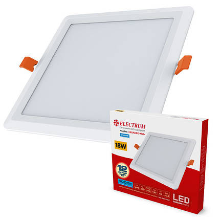Світильник Cвітлодіодний Electrum Quadro 18W 4000К Вбудований (B-LD-1962), фото 2