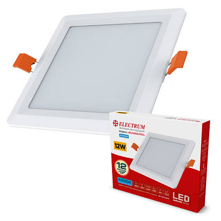Світильник Cвітлодіодний Electrum Quadro 12W 4000К Вбудований (B-LD-1961), фото 2
