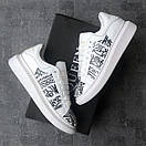 Кросівки жіночі білі Alexander McQueen Black Font (06265), фото 7
