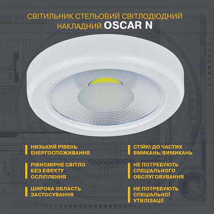 Світильник Світлодіодний Electrum Oscar Накладний 40Вт 4000K (B-LD-1972), фото 2