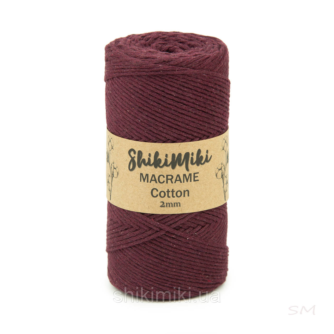 Еко Шнур Cotton Macrame, колір Винний