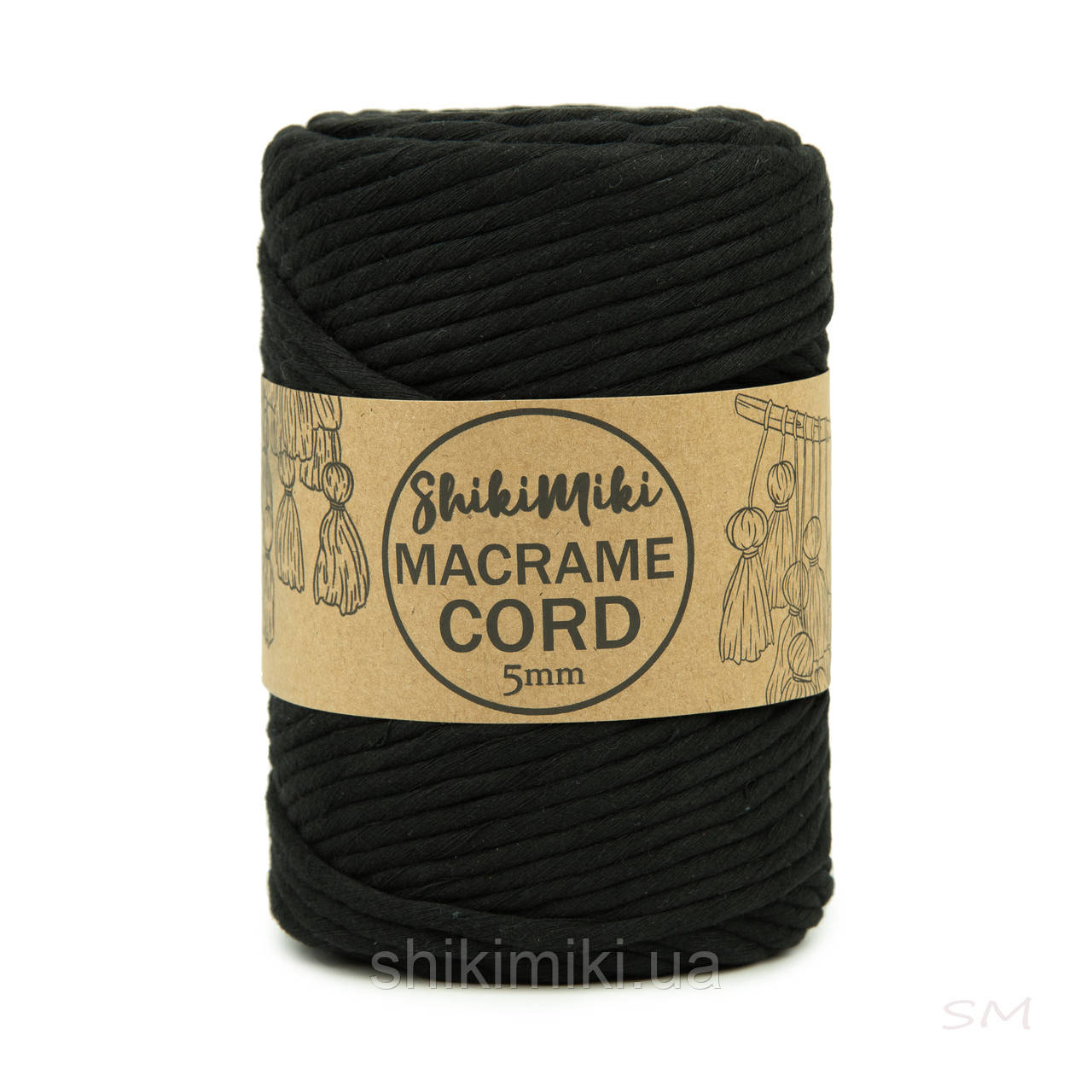 Еко шнур Macrame Cord 5 mm, колір Чорний