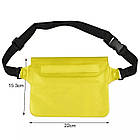 Водонепроникна сумка на пояс для смартфона та документів Waterproof Bag жовта, фото 3
