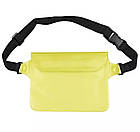 Водонепроникна сумка на пояс для смартфона та документів Waterproof Bag жовта, фото 2