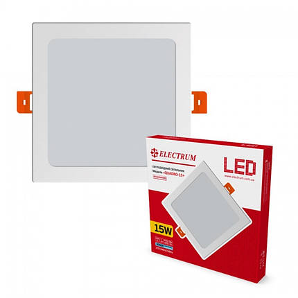 Світильник Cвітлодіодний Electrum Quadro 15W 4000К Вбудований (B-LD-1819), фото 2
