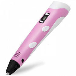 3D ручка з LCD дисплеєм і пластиком для малювання Pen 2 Рожева