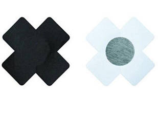 Наклейки на соски хрестики з написом Чорний, без напису