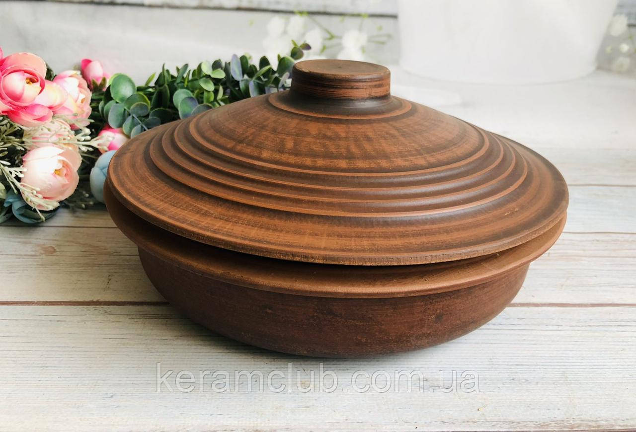 Сковорода з червоної глини Керамклуб 2 л, фото 1