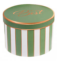 Подарункова коробка "Best for you" h - 15 см, діаметр - 25.5 див., Польща, колір фісташковий