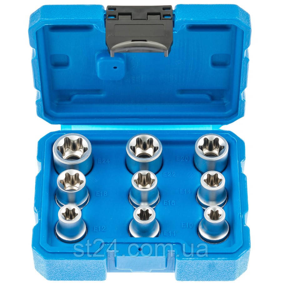 Набір головок E-TORX 1/2" – 9 одиниць SATRA S-SE912, фото 1