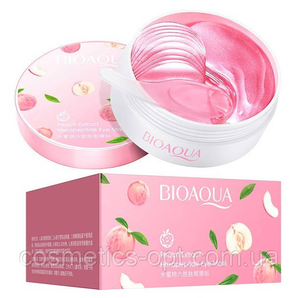 Відновлювальні патчі з персиком Bioaqua Peach Extactern Nexapeptide Eye Mask, 60 шт