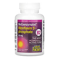 Рибофлавін 5-фосфат (BioCoenzymated B2 Riboflavin 5-Phosphate) 50 мг Natural Factors 30 капс, фото 3