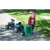 Трактор на педалях із причепом зелений Pilsan, фото 2