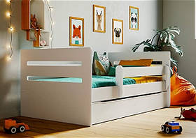 Дитяче ліжко односпальне 160 х 80 Kocot Kids Tomi біле з шухлядою Польща