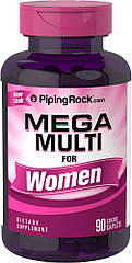 Piping Rock Woman's Mega Multi, Жіночі вітаміни (90 таб.)