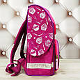 Рюкзак шкільний каркасний для дівчинки з ліхтариками Bagland малинового кольору з собачками, 12 л., фото 5