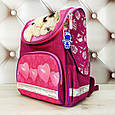 Рюкзак шкільний каркасний для дівчинки з ліхтариками Bagland малинового кольору з собачками, 12 л., фото 6