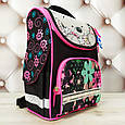 Рюкзак шкільний каркасний для дівчинки з ліхтариками Bagland, чорний з михайликом 12 л., фото 4