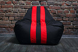 Безкаркасне крісло мішок диван Ferrari, чорно-червоне