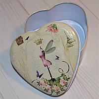 Бляшана Коробочка для дрібниць "серце" (9,5*9*4 см)