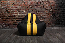 Безкаркасне крісло мішок диван Ferrari, чорно-жовте