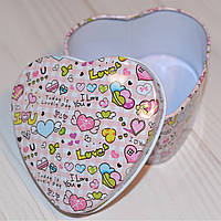 Бляшана Коробочка для дрібниць "серце" (7*7*3,5 см)