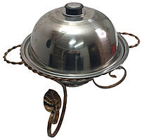 Садж, Підставка для підігрівання м'яса, шашлику, овочів із кованими елементами 38 см