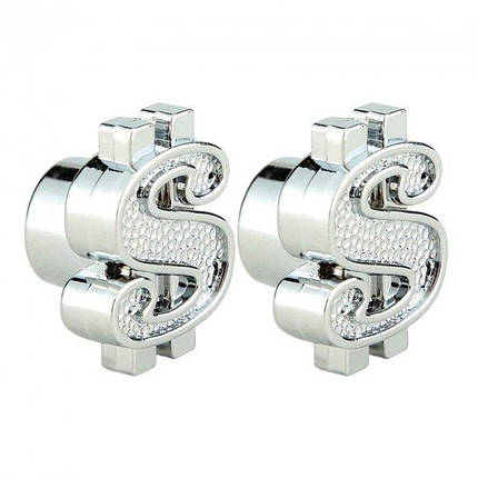 Ковпачки на ніпель для скутера, велосипеда, мотоцикла Alitek Долар Silver, 2 шт, фото 2