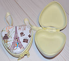 Бляшана Коробочка для дрібниць "серце" на блискавці (7*7*3,5 см)