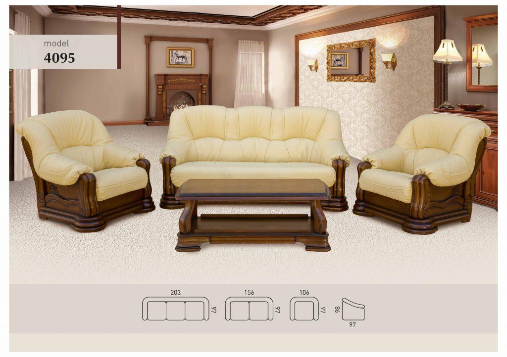 Шкіряний диван і два крісла