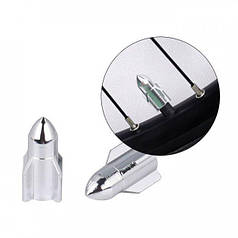 Ковпачки на ніпель для скутера, велосипеда, мотоцикла Alitek Ракета Silver, 2 шт.