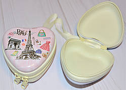 Бляшана Коробочка для дрібниць "серце" на блискавці (7*7*3,5 см)