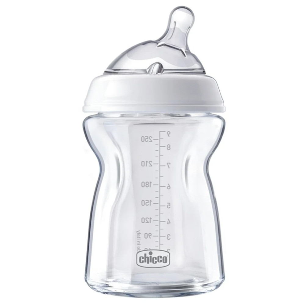 Пляшечка скло 250 мл Chicco Natural Feeling 0m+ (8058664074150)