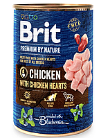 Brit Premium консерва для собак 800 г (м'ясний паштет із куркою та курячими сердечками)