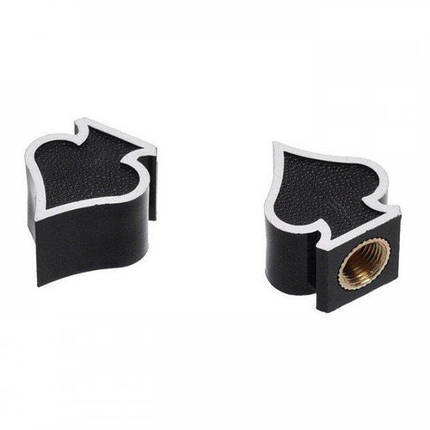 Ковпачки на ніпель для велосипеда, мотоцикла, скутера Alitek Серце Black, 2 шт., фото 2