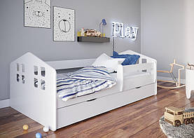 Дитяче ліжко односпальне 160 х 80 Kocot Kids Kacper біле з шухлядою Польща