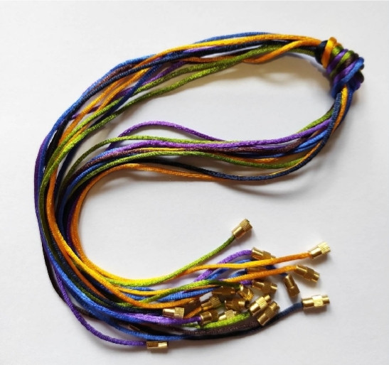 Мотузочки 40 см шовкові кольорові із закрутками, 10 шт.